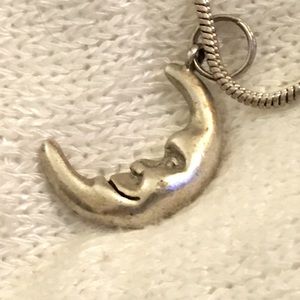 Vintage Man in the Moon Necklace